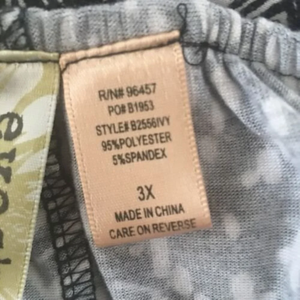 EYESHADOW Women's 3X Black White Print Pullover Tank Top Criss Cross Back - Picture 8 of 9